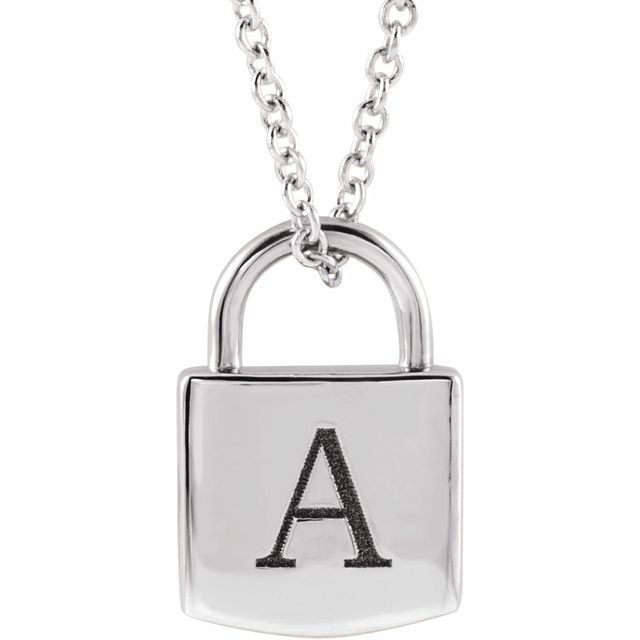 Petite Engravable Lock Pendant And Chain