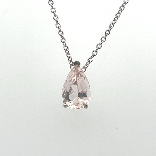 Pink Pear Shaped Morganite Pendant