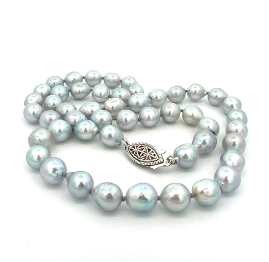 Grey- Blue Baroque Pearl Strand  20 Inches