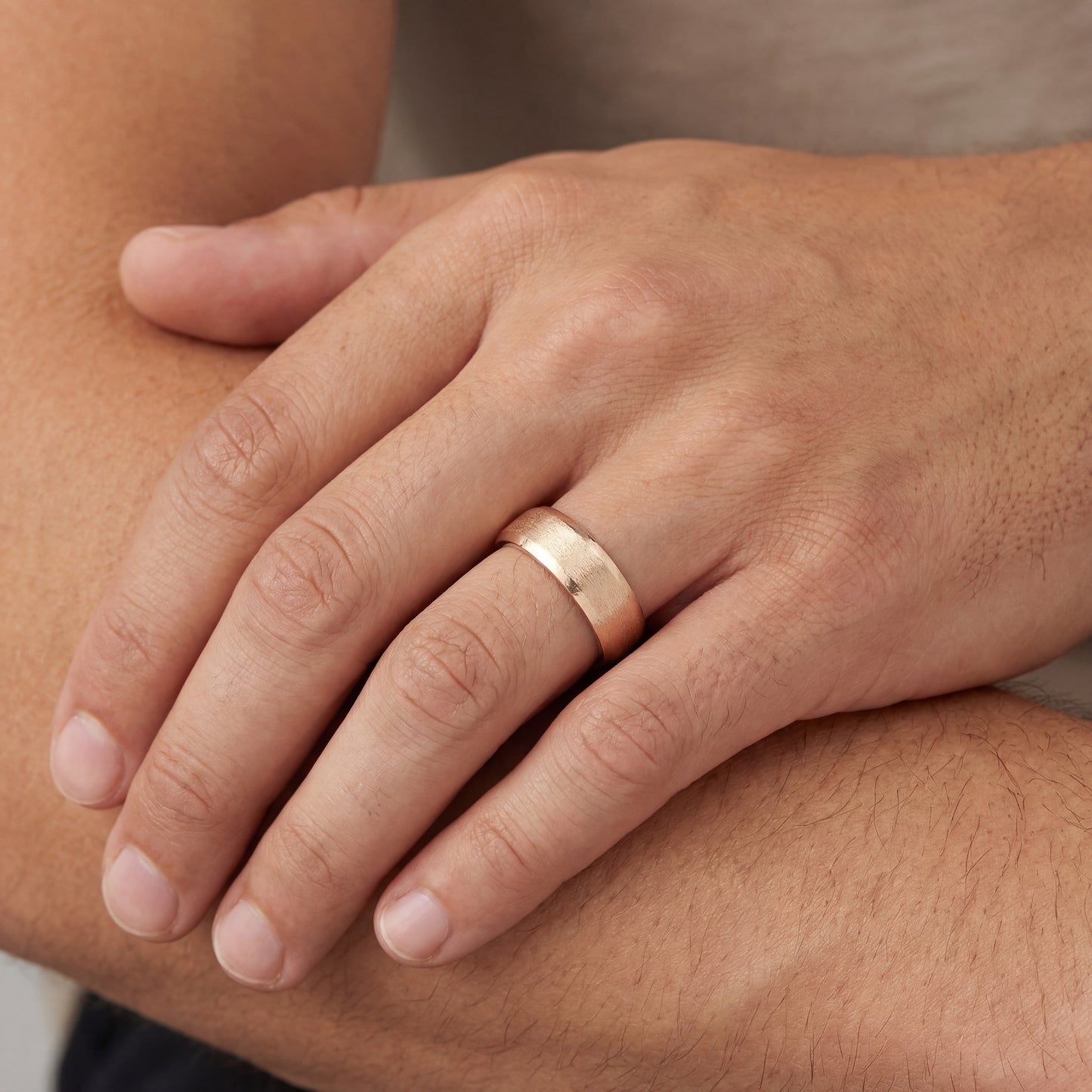 Precious Metal (No Stones) Wedding Bands  -  Men'