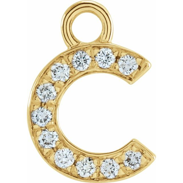 Petite Diamond Initial Charms, Letter C