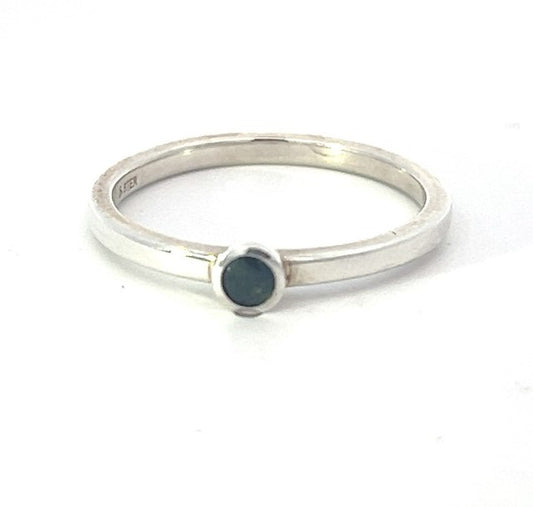 Green Tourmaline-October Birthstone Stacking Ring