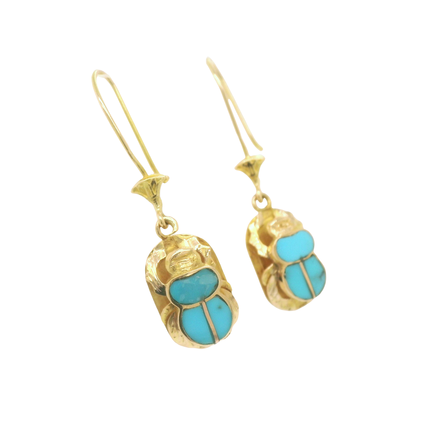 Scarab Beetle Drop Earrings
