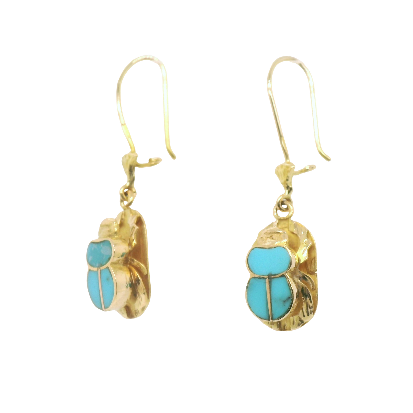 Scarab Beetle Drop Earrings