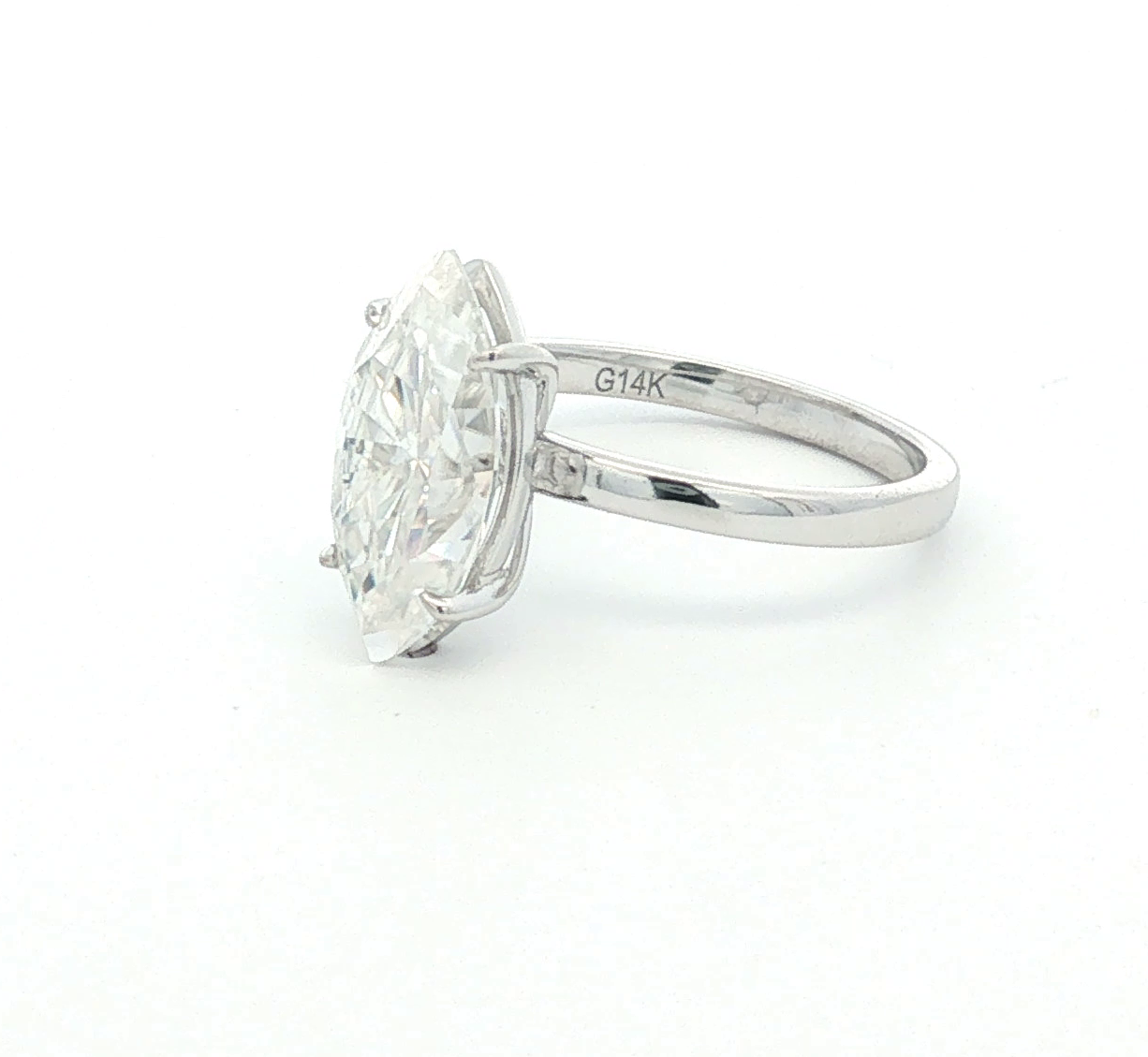 Marquise Moissanite Solitaire Ring