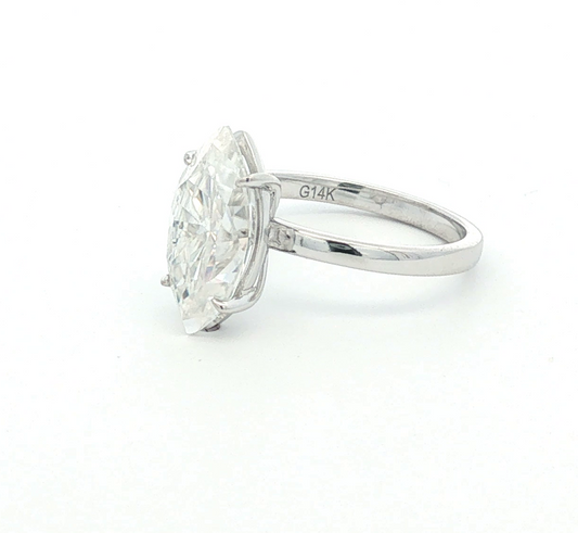 Marquise Moissanite Solitaire Ring