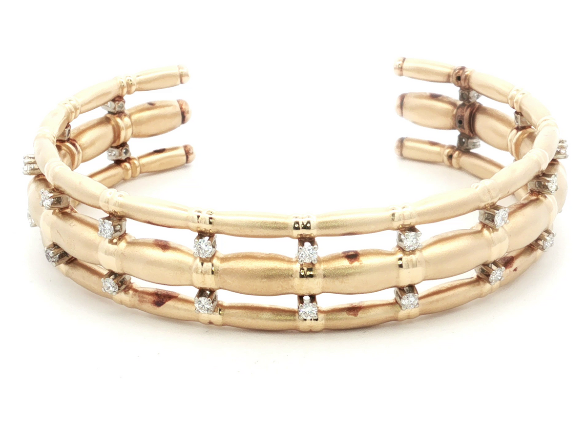 Bamboo Vintage Diamond Cuff Bracelet