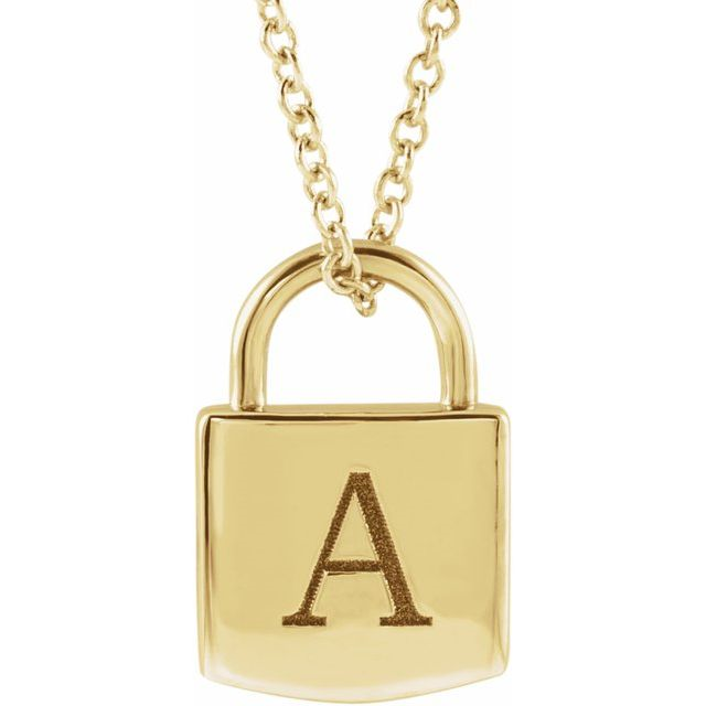 Petite Engravable Lock Pendant And Chain