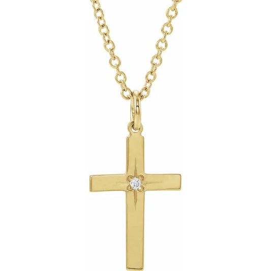Cross And Chain Necklace 14KT Gold
