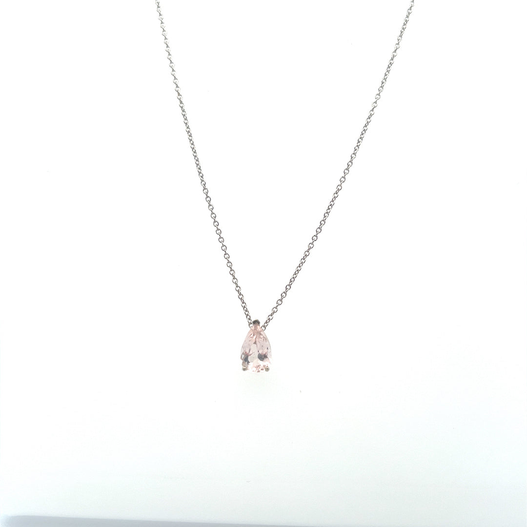 Pink Pear Shaped Morganite Pendant