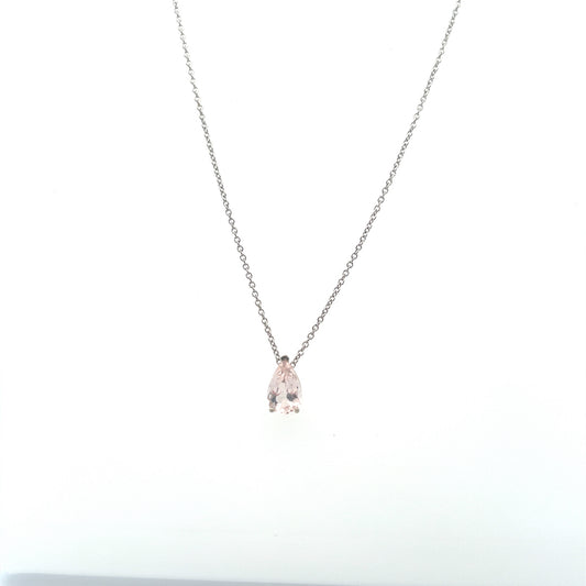 Pink Pear Shaped Morganite Pendant