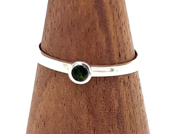 Green Tourmaline-October Birthstone Stacking Ring