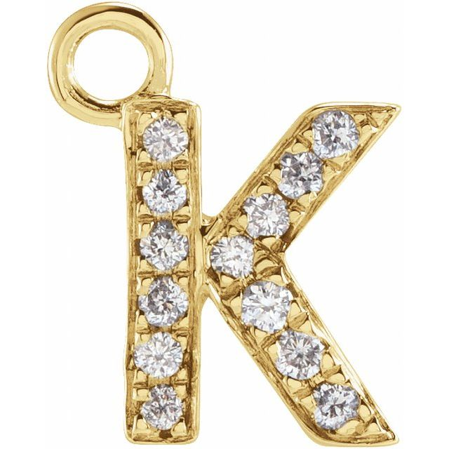 Petite Diamond Initial Charms, Letter K