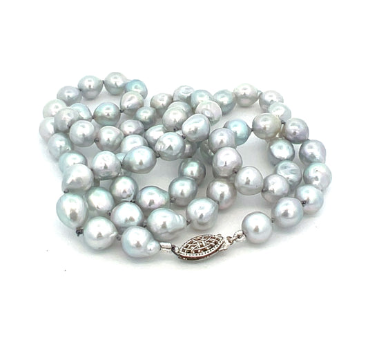 Grey- Blue Baroque Pearl Strand  26.5 Inches