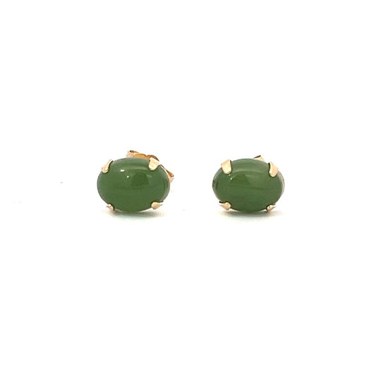 Green Nephrite Jade Earrings