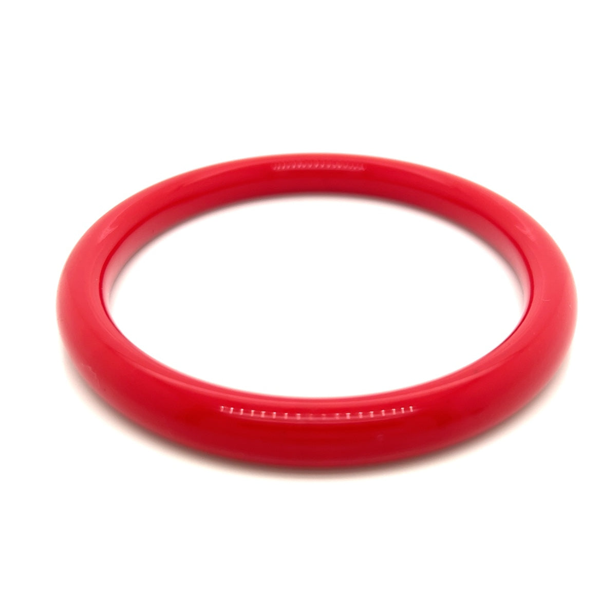 Vintage Bakelite Cherry Red Oval Bangle Bracelet