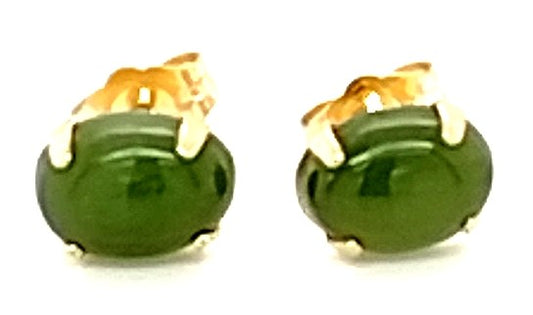 Green Nephrite Jade Earrings