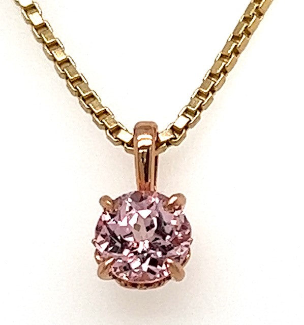 Pink Sapphire Solitare Pendant