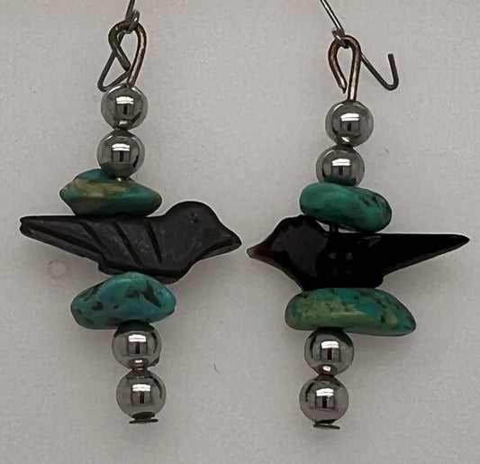 Sweet Turquoise Bird Earrings