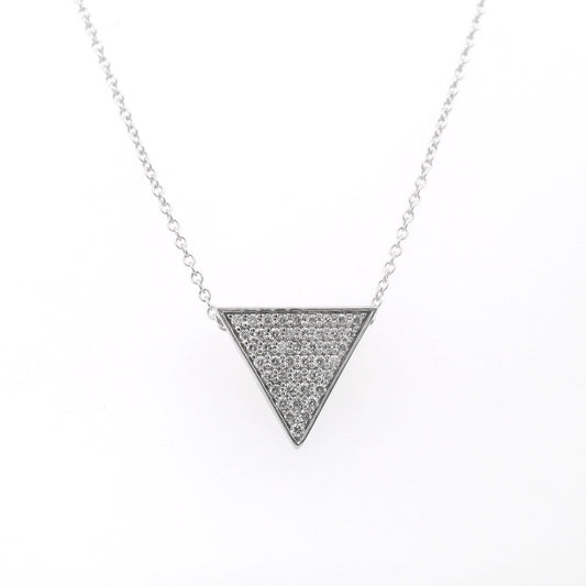 Triangle Pendant with Pave Round Brrilliant Cut Diamonds