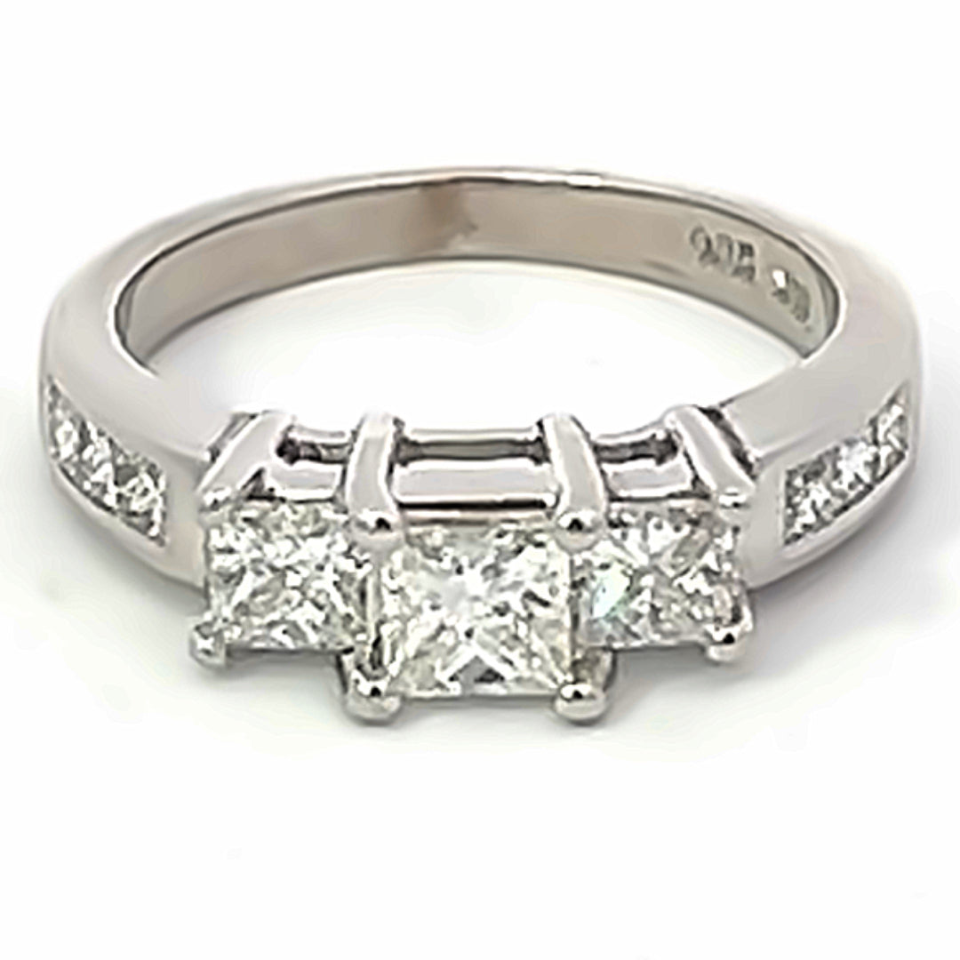 Three Princess Cut Diamond Ring