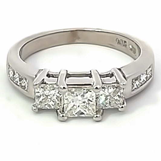 Three Princess Cut Diamond Ring