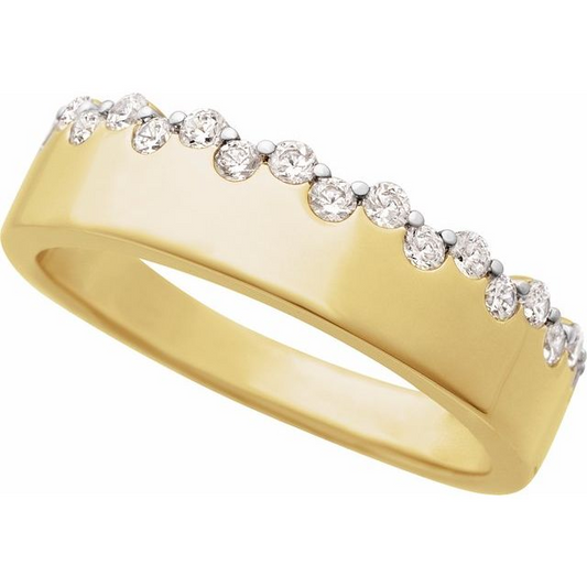 Wave of Diamonds Ring
