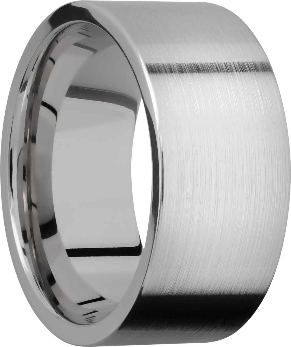 Titanium 10mm flat band with slightly rounded edges