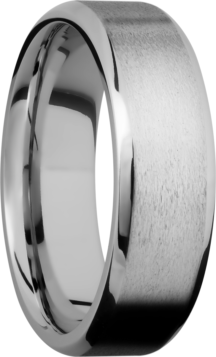 14K White gold 7mm beveled band