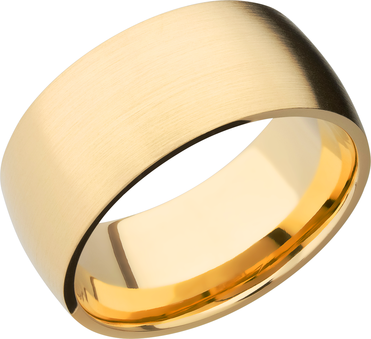 14K Yellow gold 10mm domed band