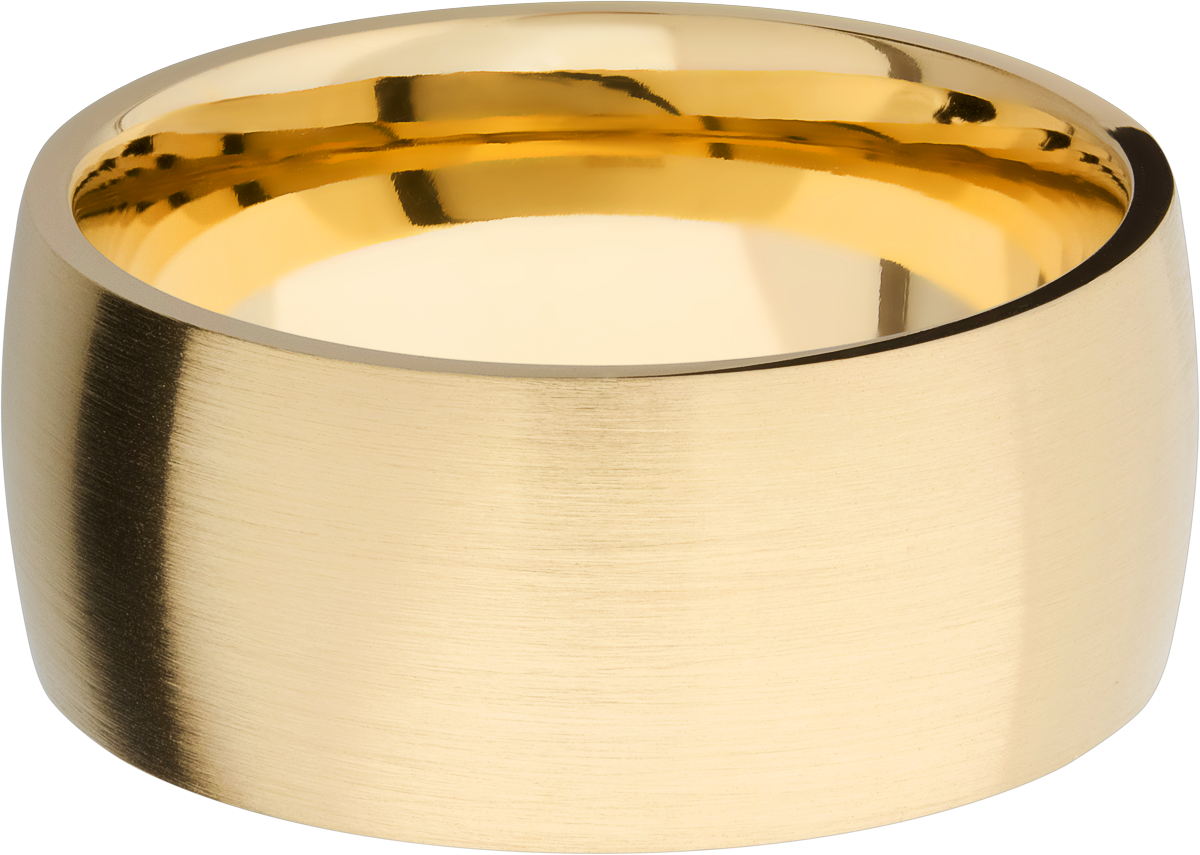 14K Yellow gold 10mm domed band