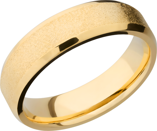 14K Yellow gold 6mm beveled band