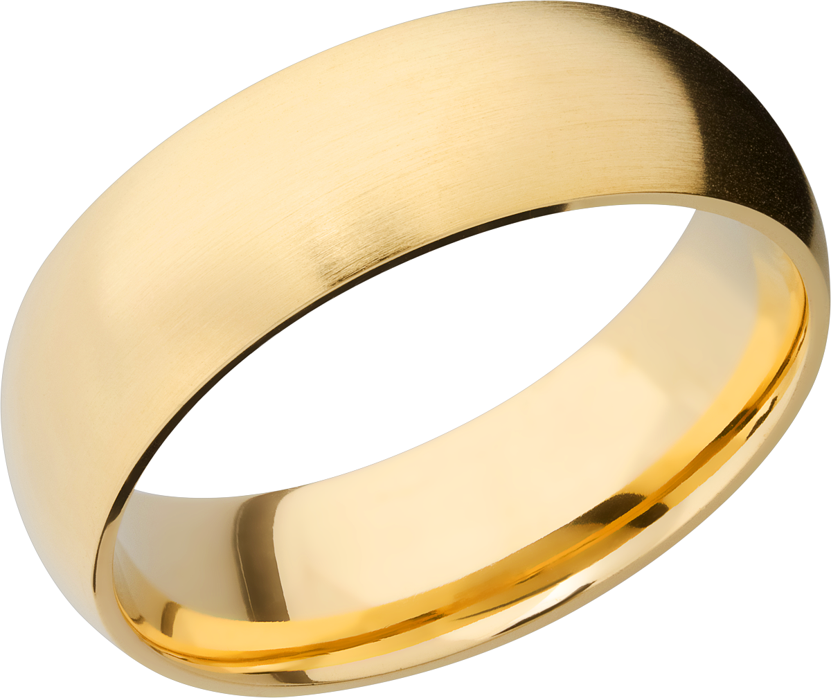 14K Yellow gold 7mm domed band