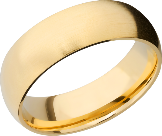 14K Yellow gold 7mm domed band