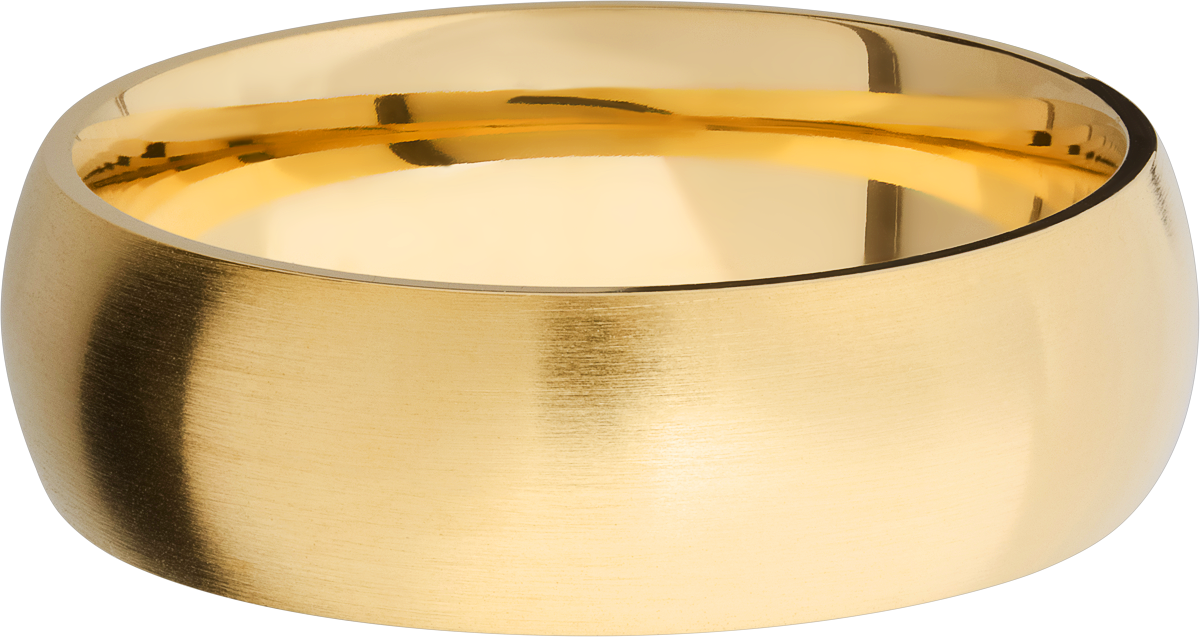 14K Yellow gold 7mm domed band