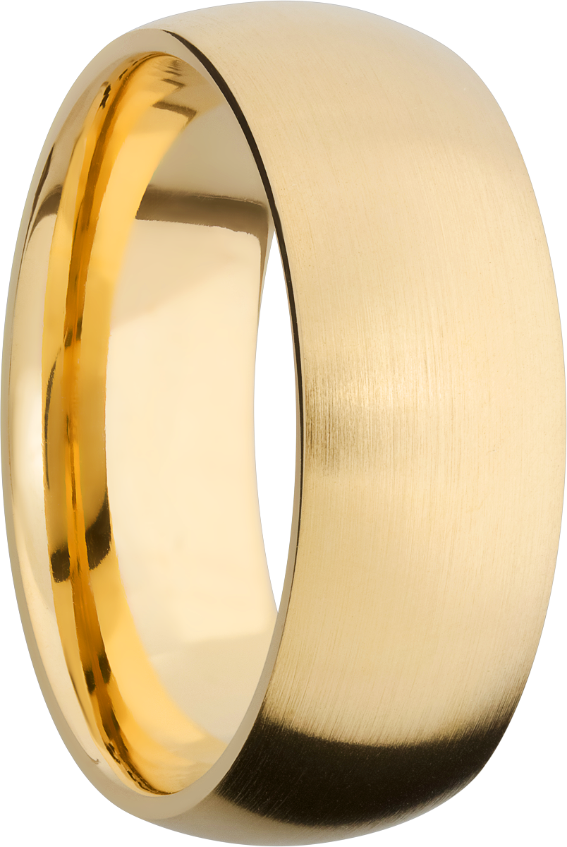 14K Yellow gold 8mm domed band