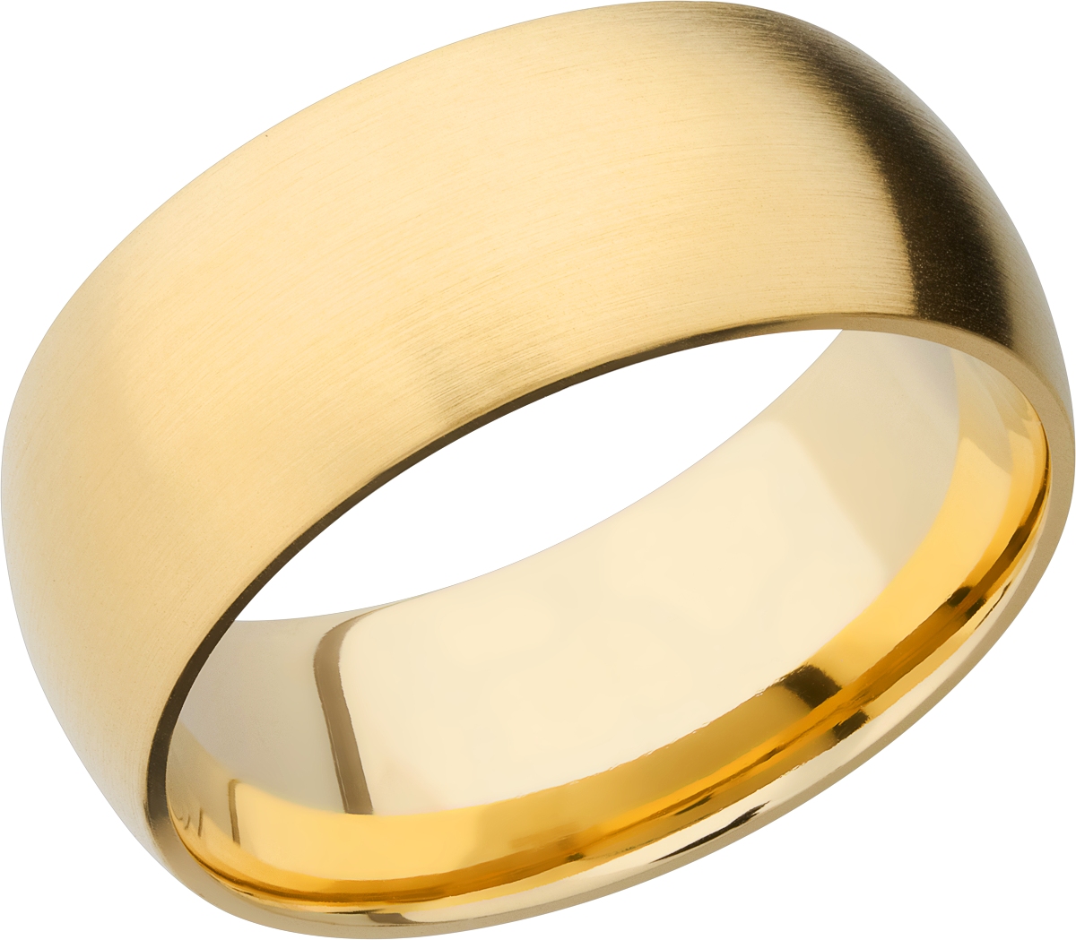 14K Yellow gold 9mm domed band