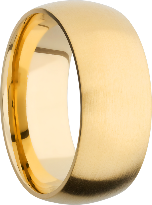 14K Yellow gold 9mm domed band