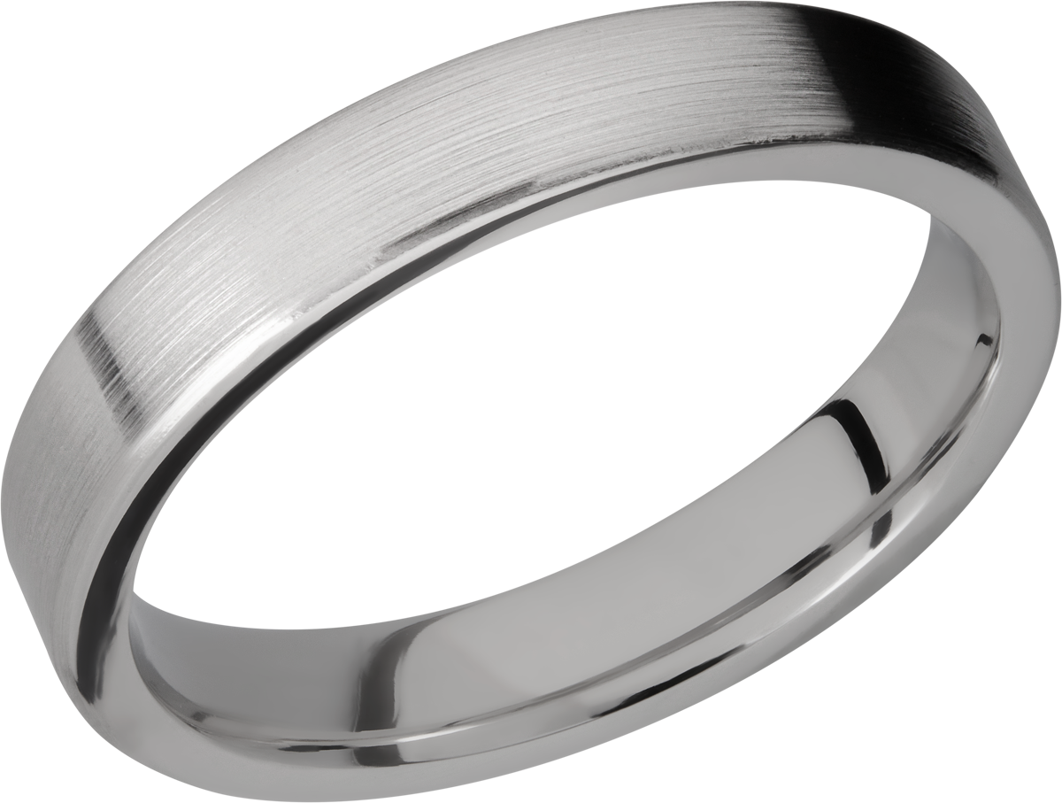 Titanium 4mm flat band with slightly rounded edges