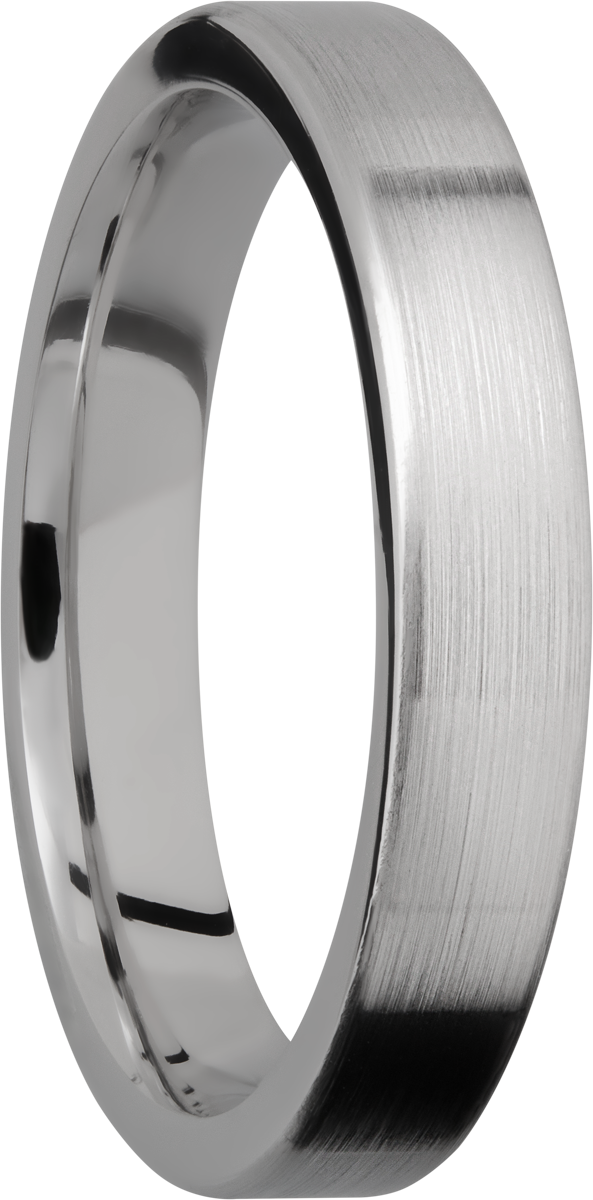 Titanium 4mm flat band with slightly rounded edges