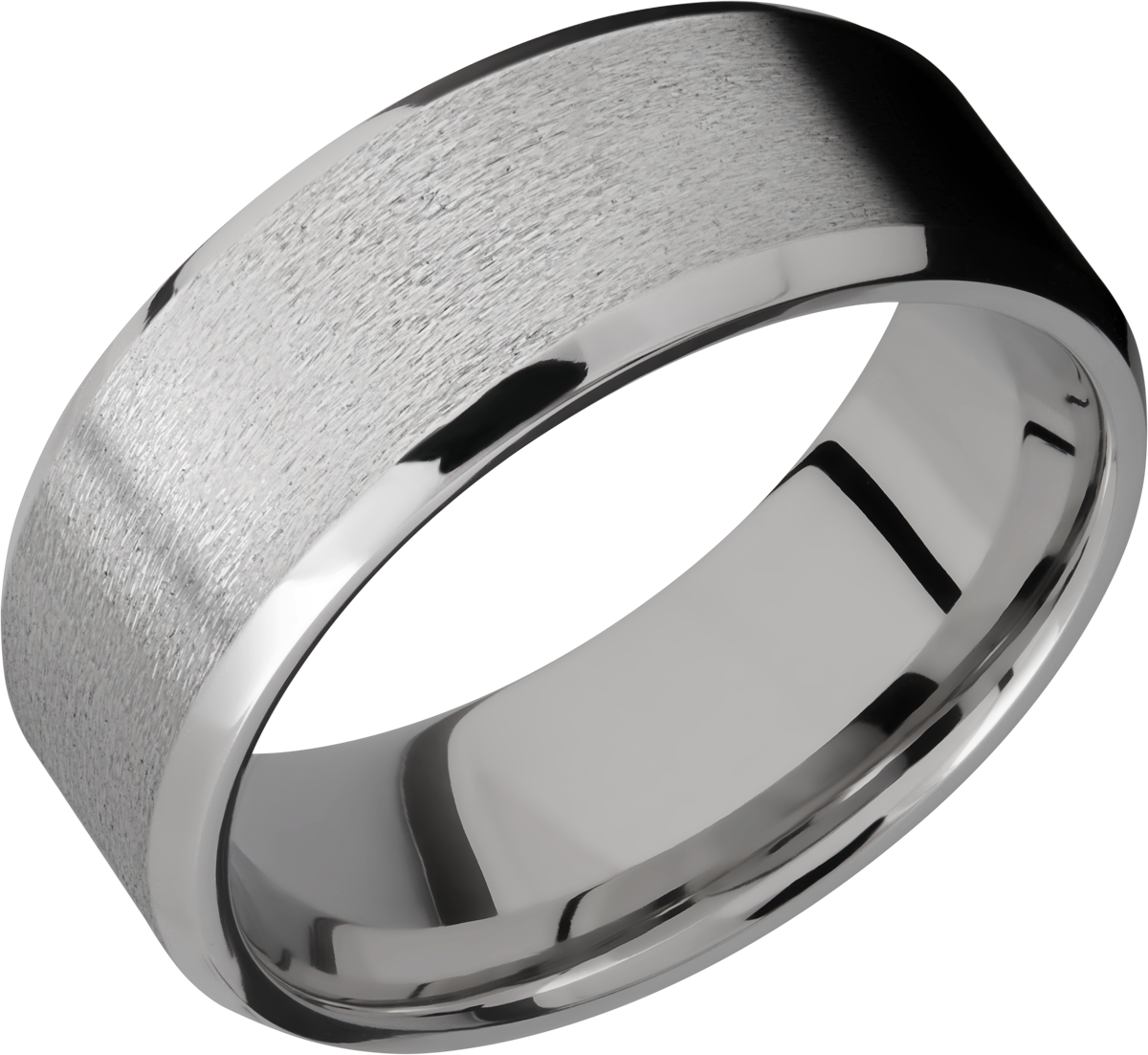 Titanium 8mm beveled band