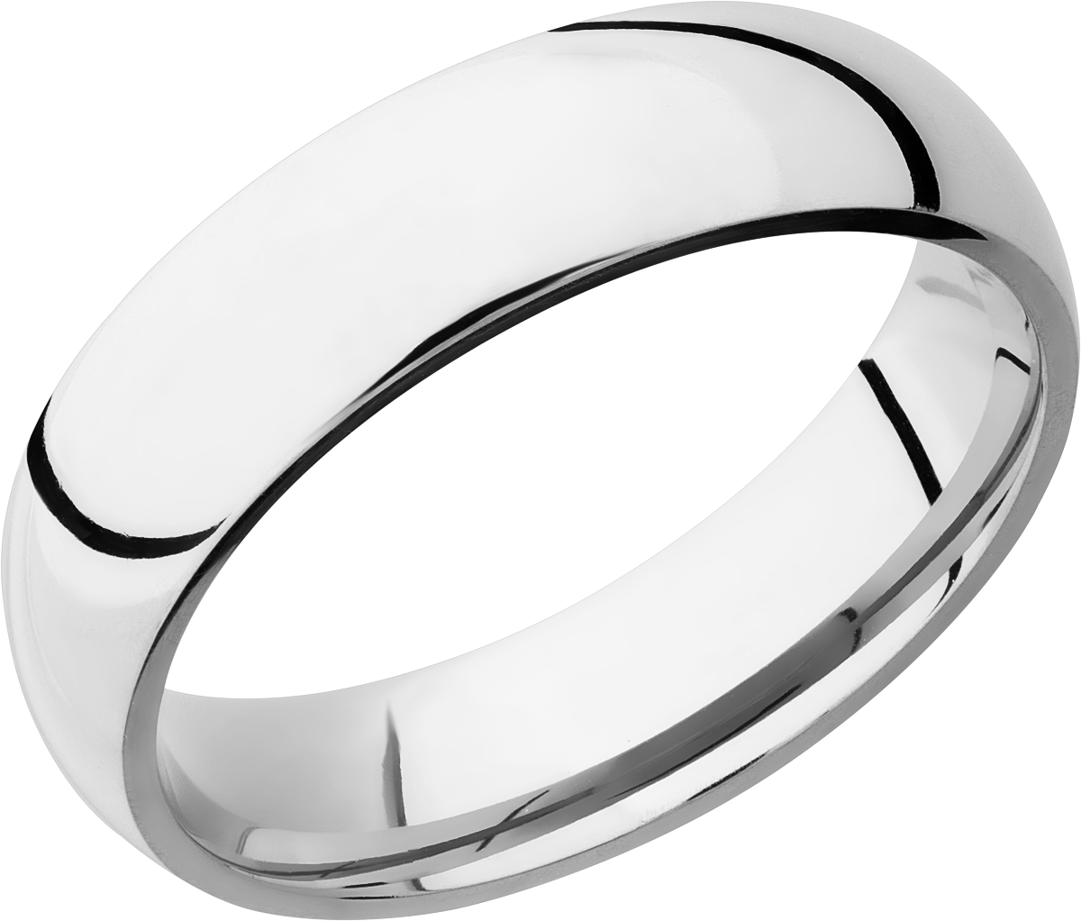 Cobalt chrome 6mm domed band with laser-carved roman numerals