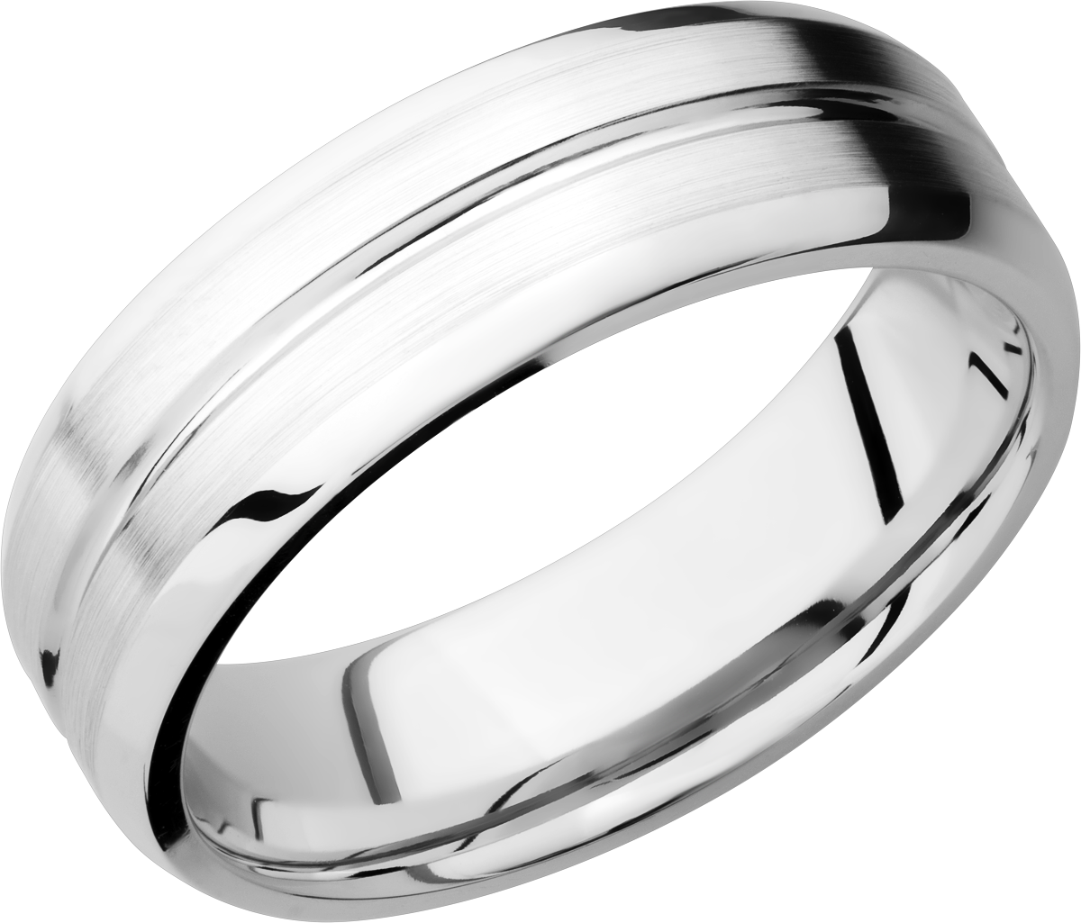 Cobalt chrome 7mm beveled band with 1, 1mm groove