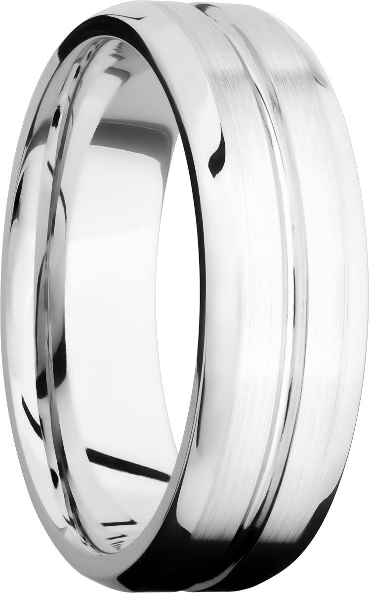 Cobalt chrome 7mm beveled band with 1, 1mm groove