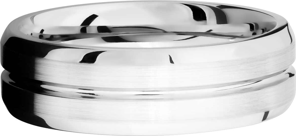 Cobalt chrome 7mm beveled band with 1, 1mm groove