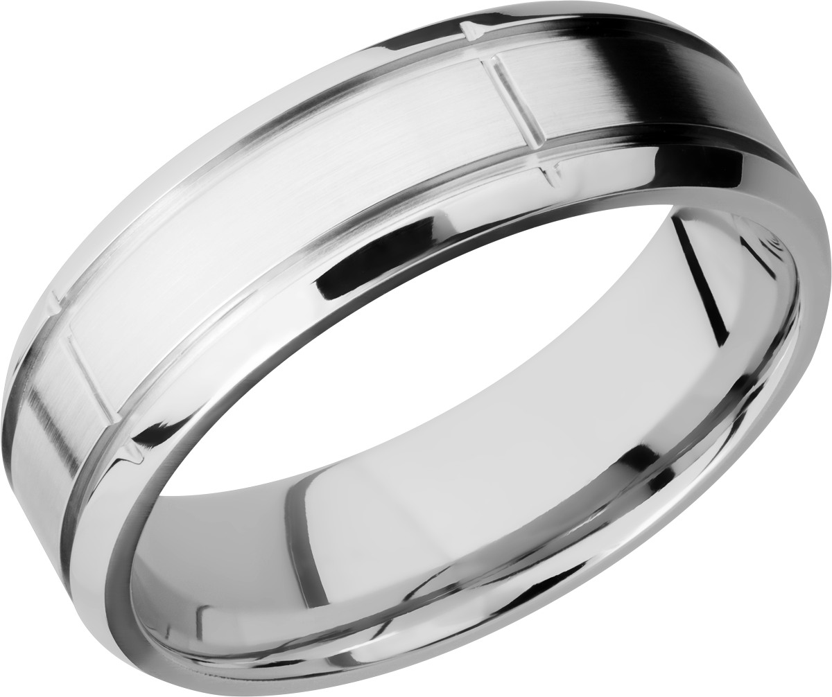 Cobalt chrome 7mm beveled band with 5 segments in the band