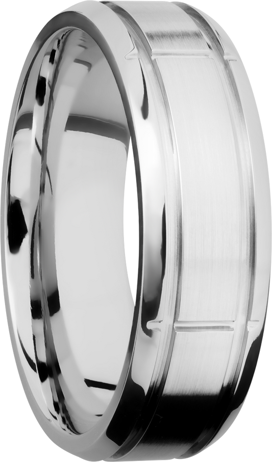 Cobalt chrome 7mm beveled band with 5 segments in the band