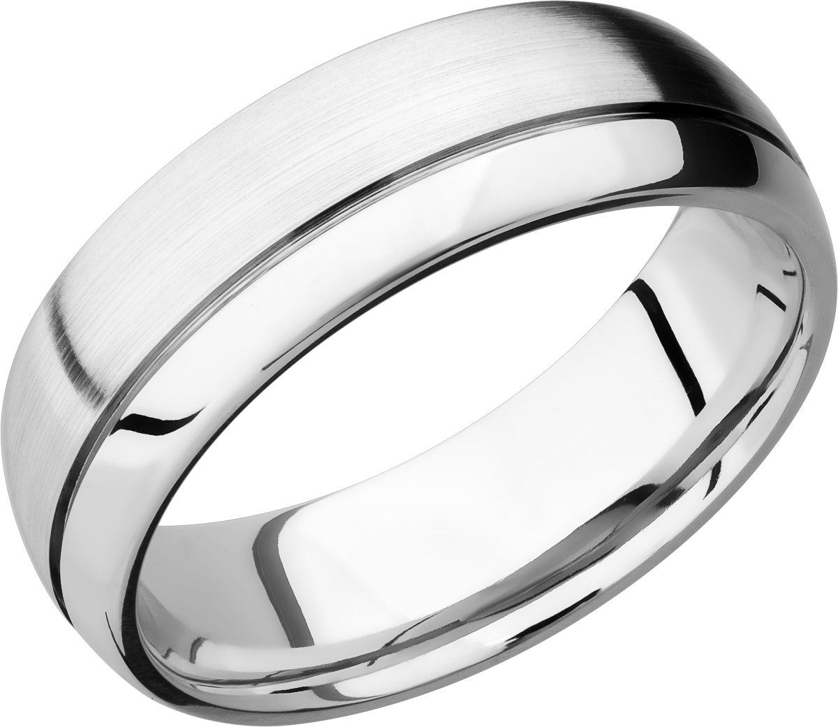 Cobalt chrome 7mm domed band with 1, .5mm off-center groove