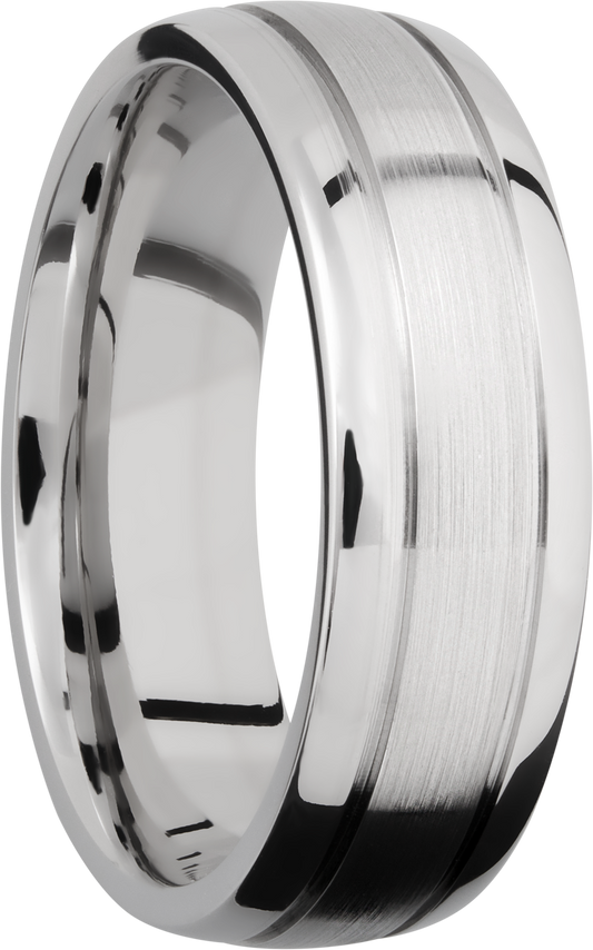 Cobalt chrome 7mm domed band with 2, .5mm grooves