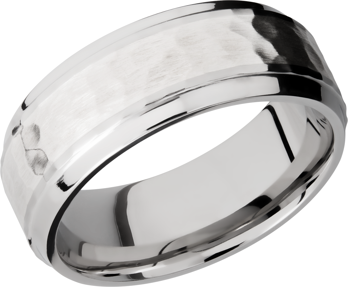 Cobalt chrome 8mm with an inlay of sterling silver